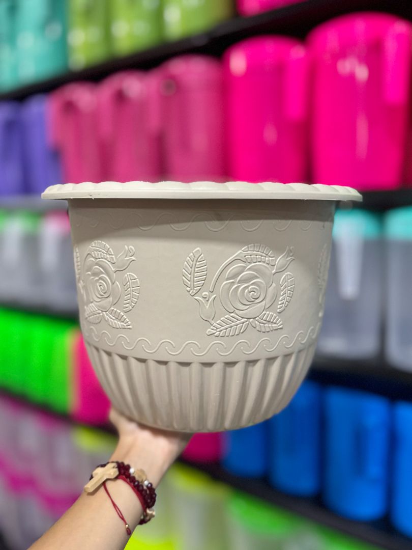 Materas redondas decorativas de plástico con diseño de flores