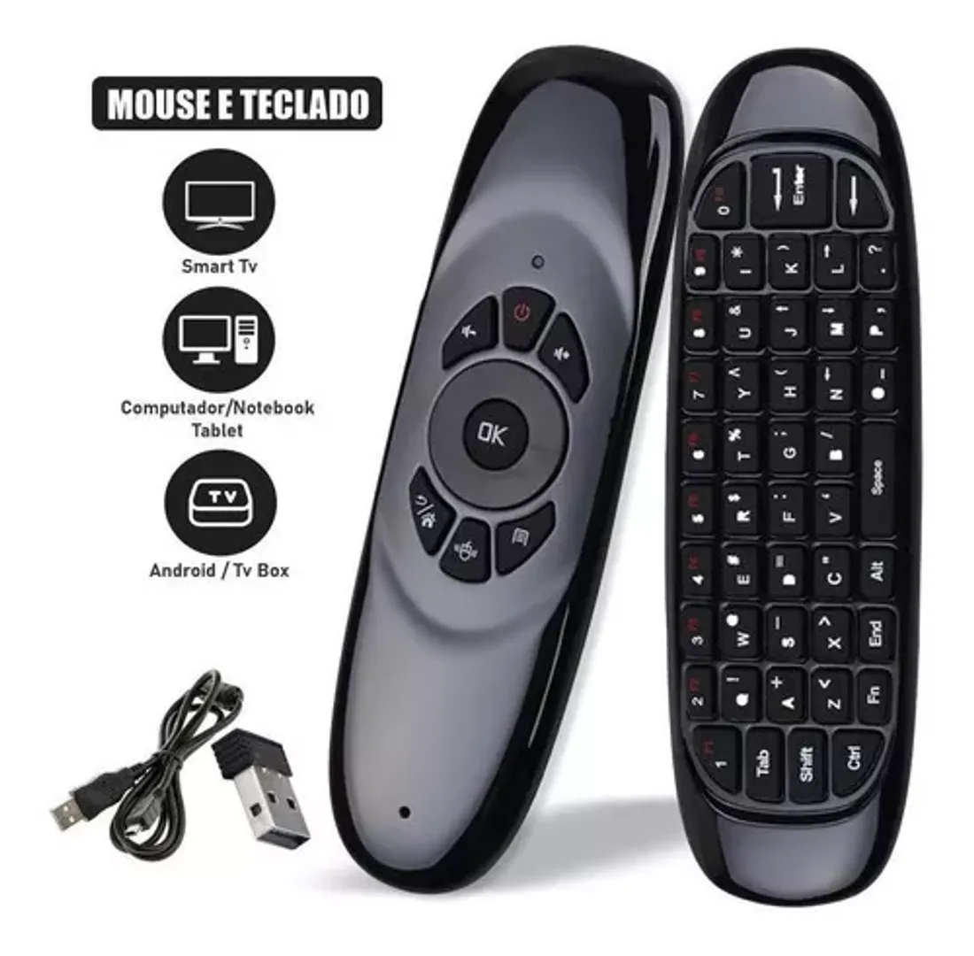 AIR MOUSE / TECLADO / CONTROL REMOTO CON BATERIA RECARGABLE PARA  SMART TV