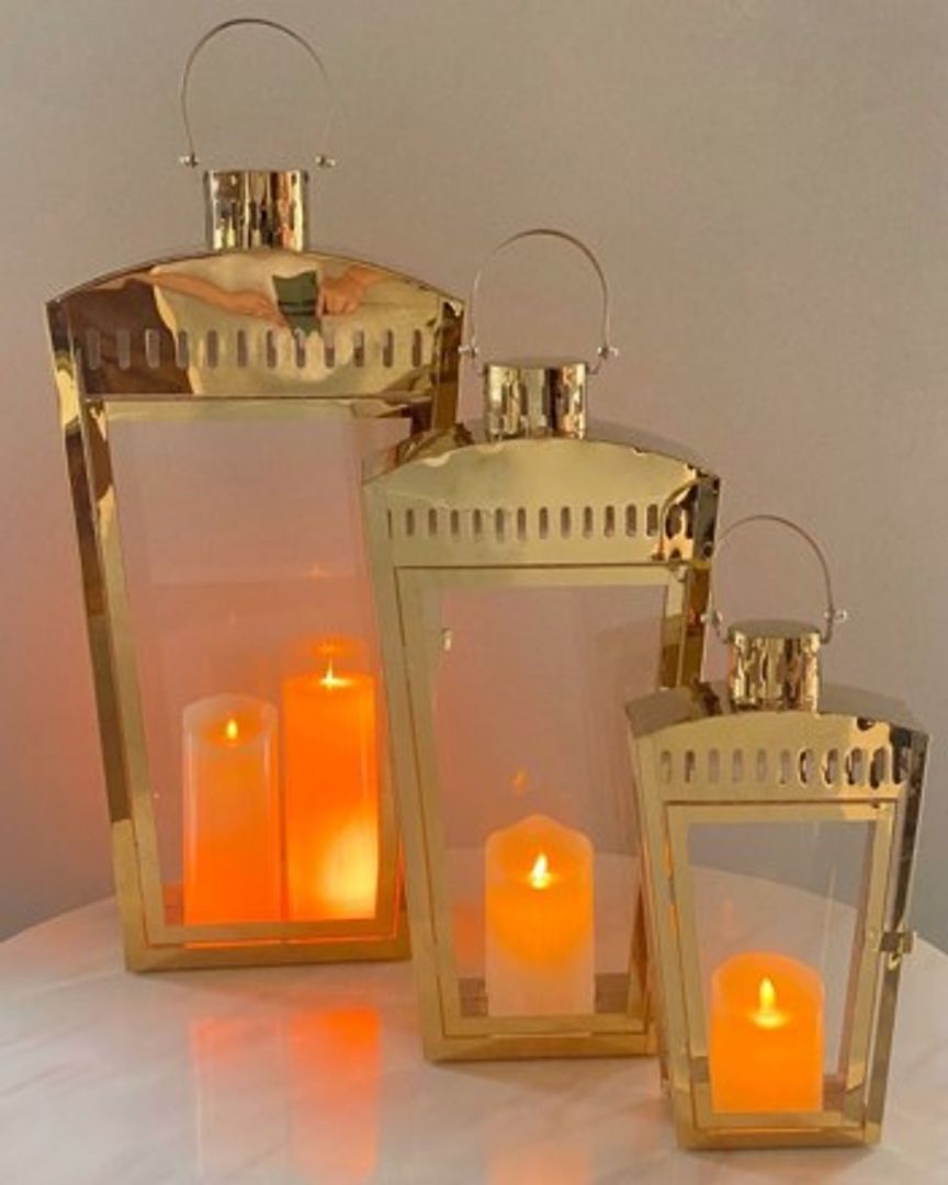 Set x3 Faroles Dorados