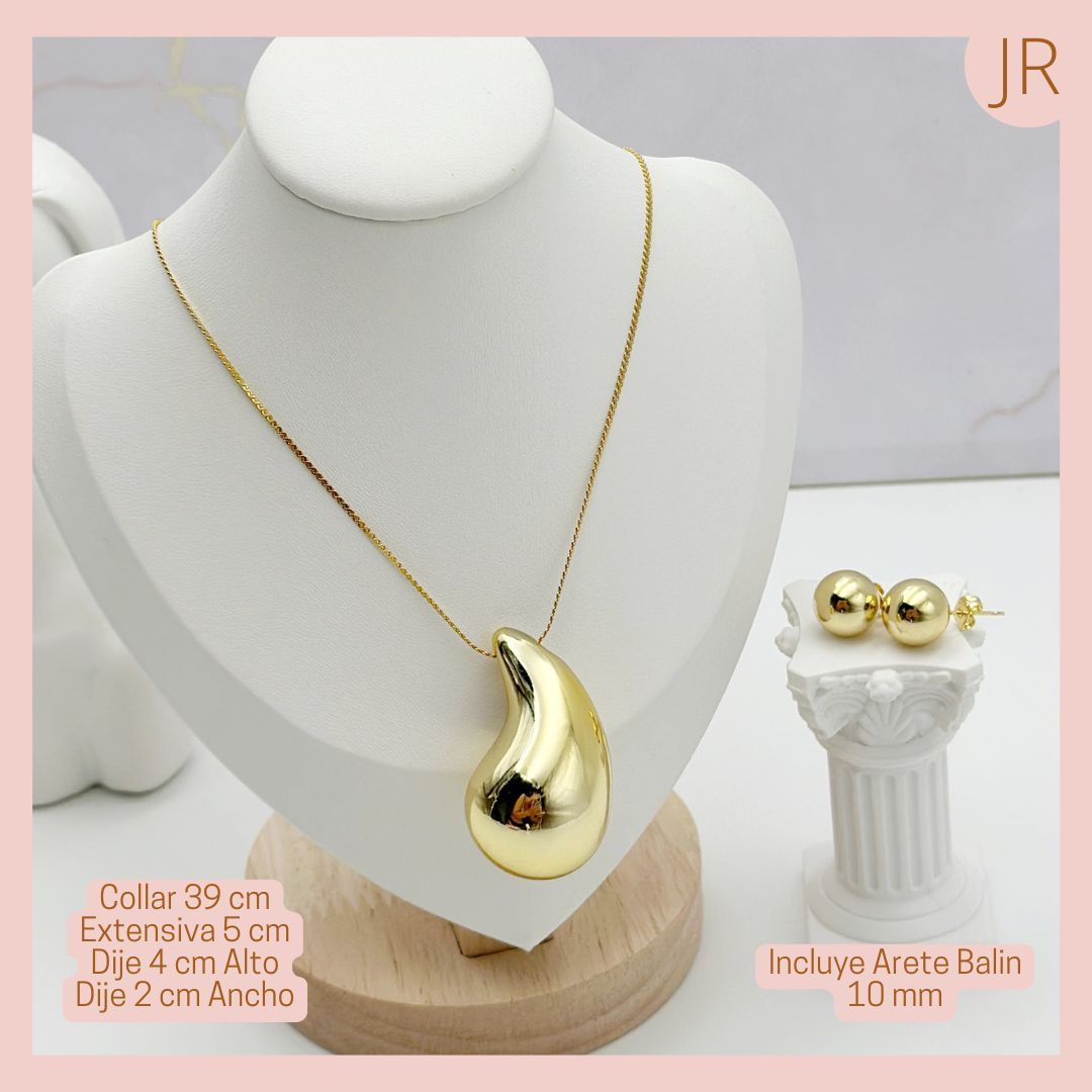 Collar Maxi Gota Dorado Rodio  