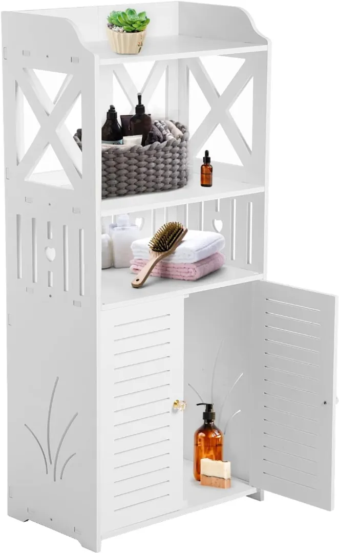 ESTANTE ORGANIZADOR DE BAÑO CON PUERTAS 