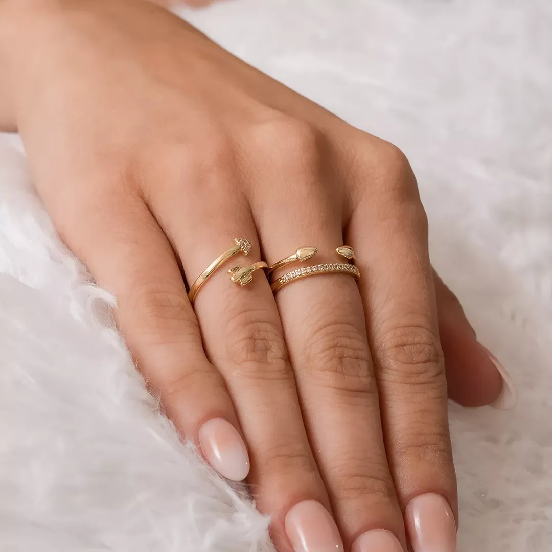 Anillo Pure Energy Ajustable Oro laminado 18K