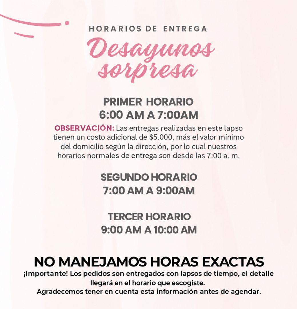 Horarios de Entrega 