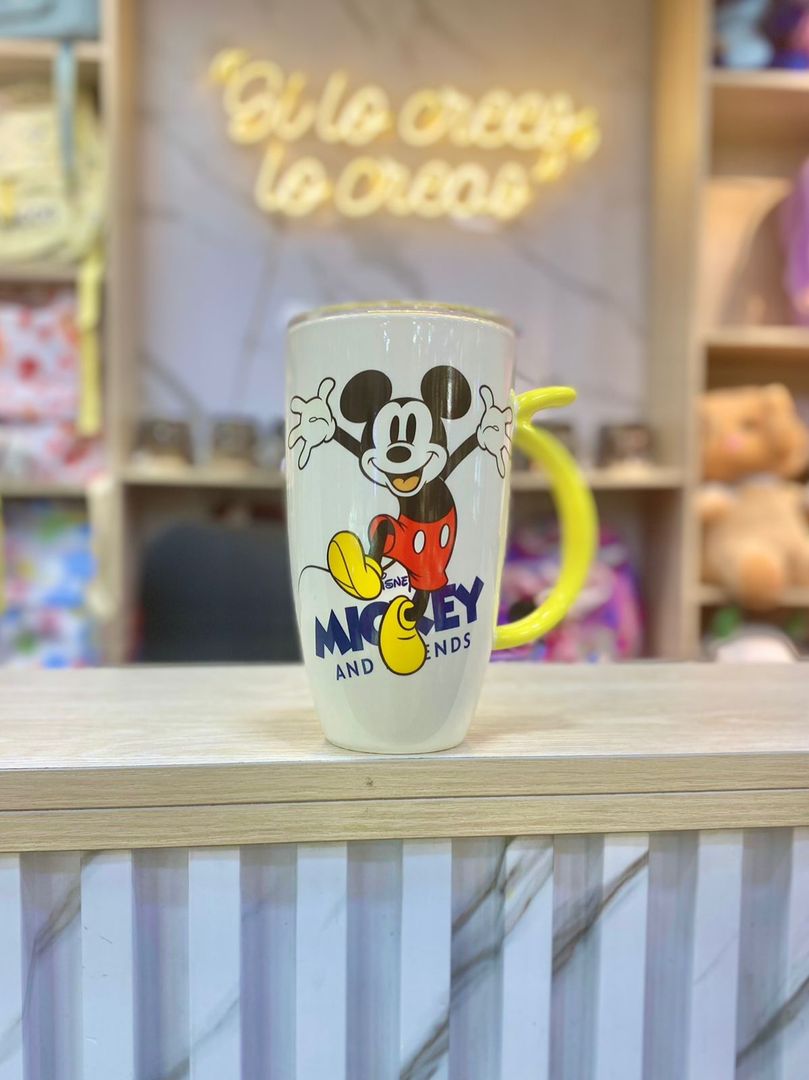 MUG TAPA PLÁSTICA MICKYE 