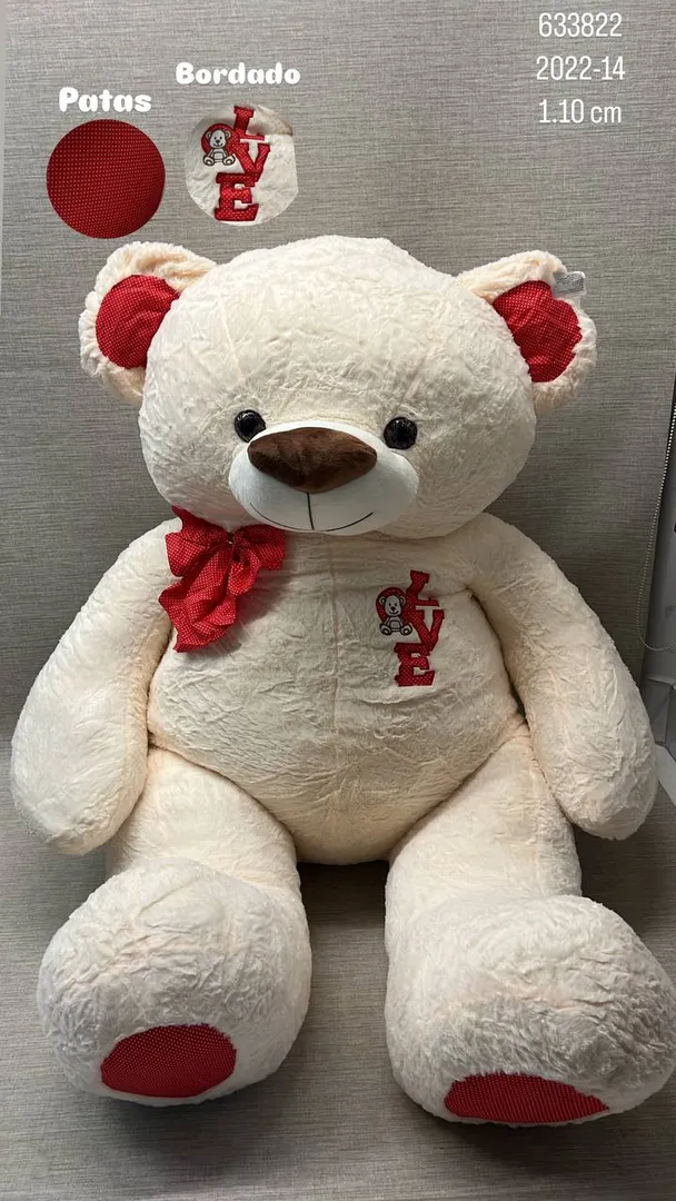 OSO BORDADO "LOVE" CON MOÑO 1.10 CM