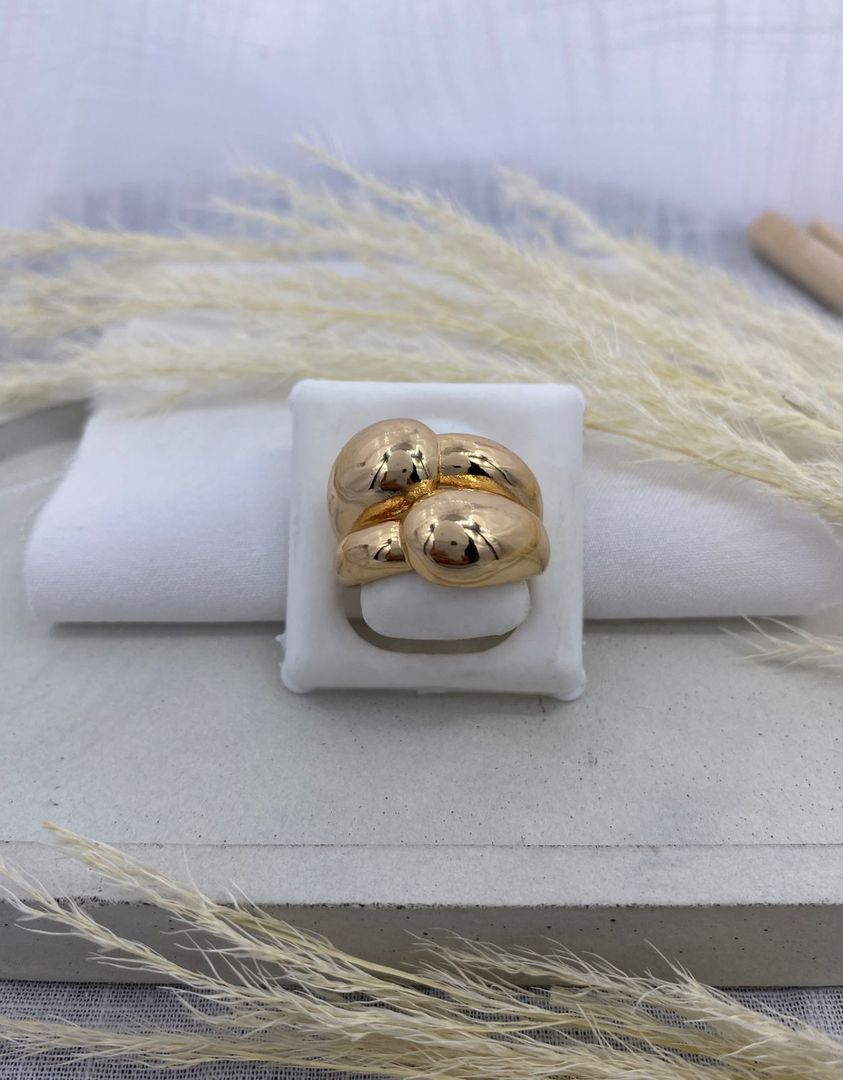 Anillo chuncky, oro rosa, covergold 