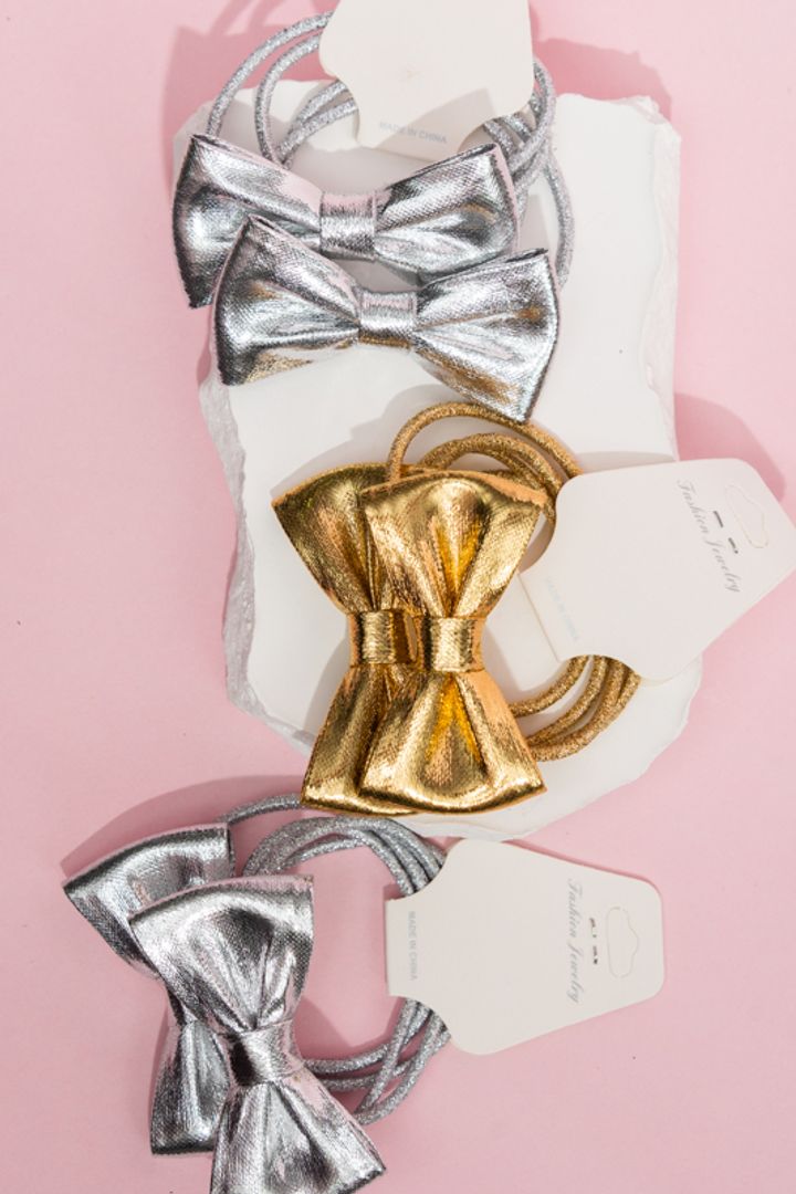 Resorte moño brillante  