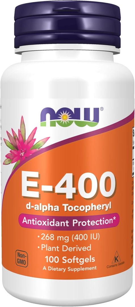 Vitamina E400 UI, D-alfa tocoferilo 100 softgels NOW 
