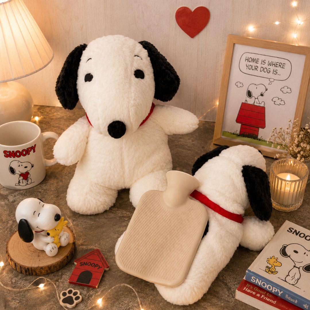 Peluche con bolsa térmica snoopy 
