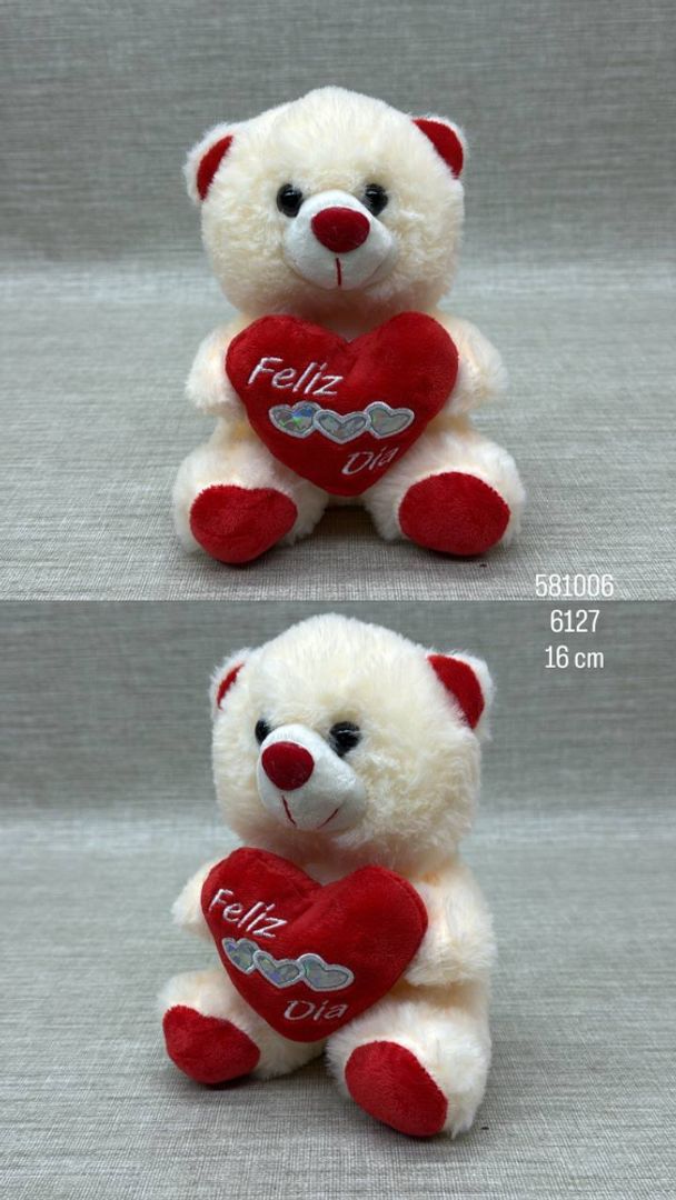 OSO PEQUEÑO CON CORAZON DE 16 CM