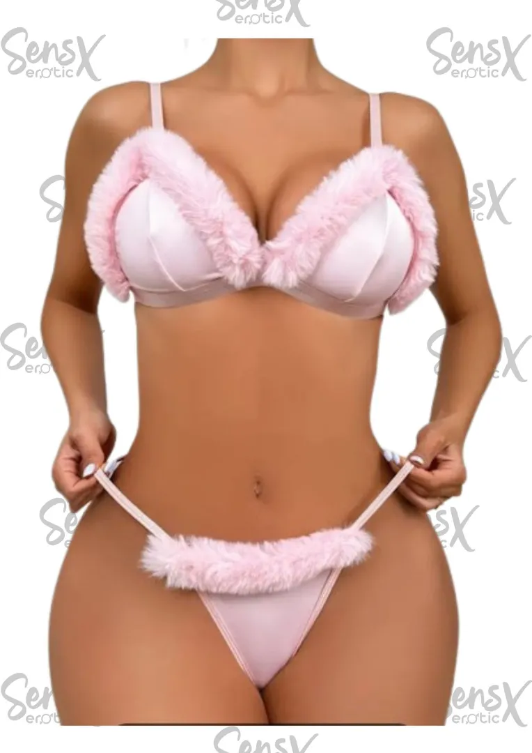 CONJUNTO ROSADO BORDE PELUCHE