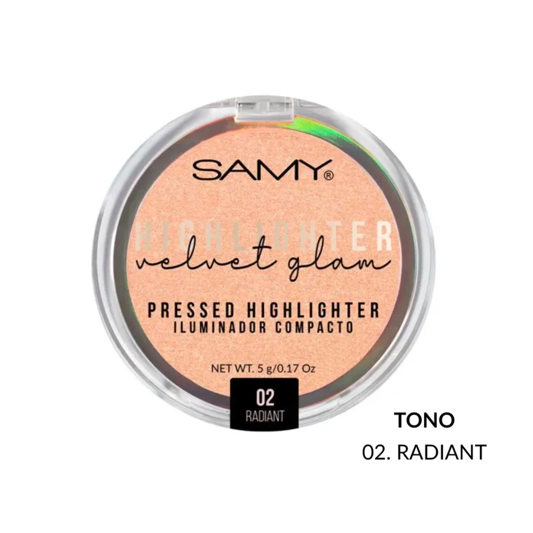 POLVO COMPACTO ILUMINADOR VELVET GLAM SAMY
