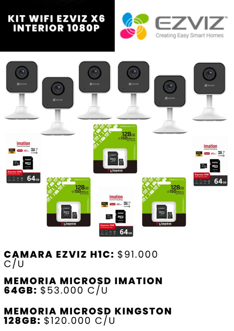 KIT WIFI EZVIZ X6 INTERIOR 1080P