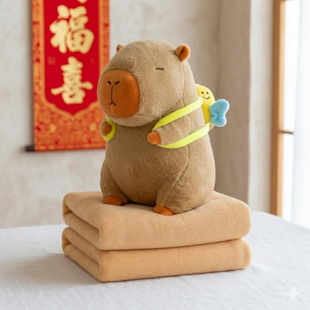 Peluche con cobija capibara 