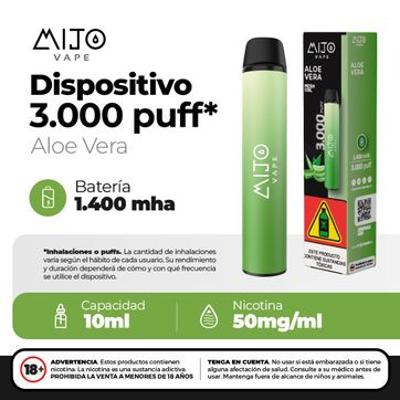 Imagen del producto Vape Mijo Aloe Vera 3.000 Puffs
