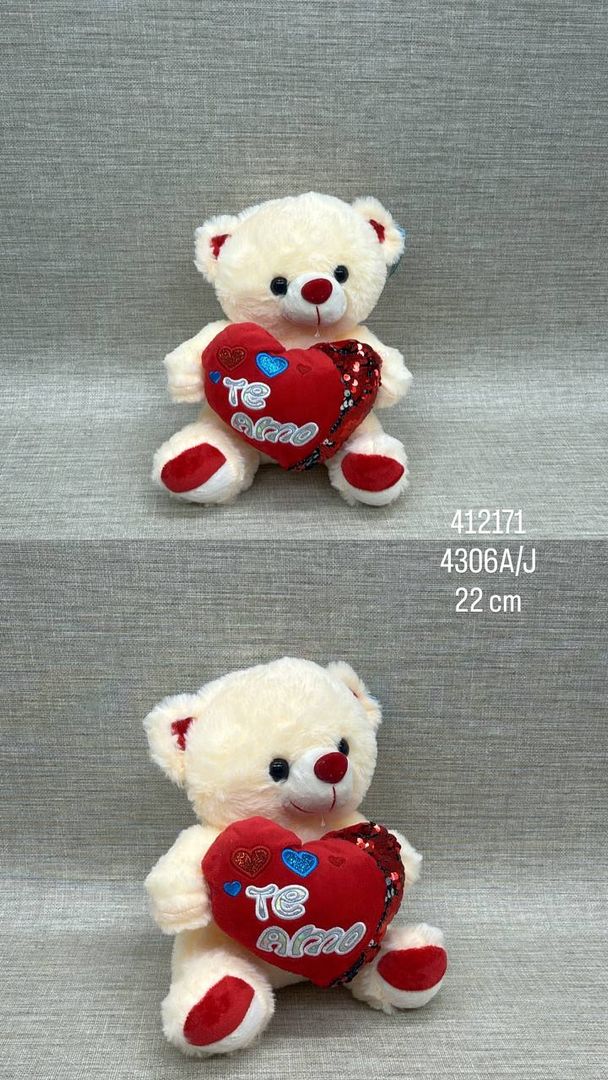 OSO CON CORAZÓN SURTIDO 22 CM