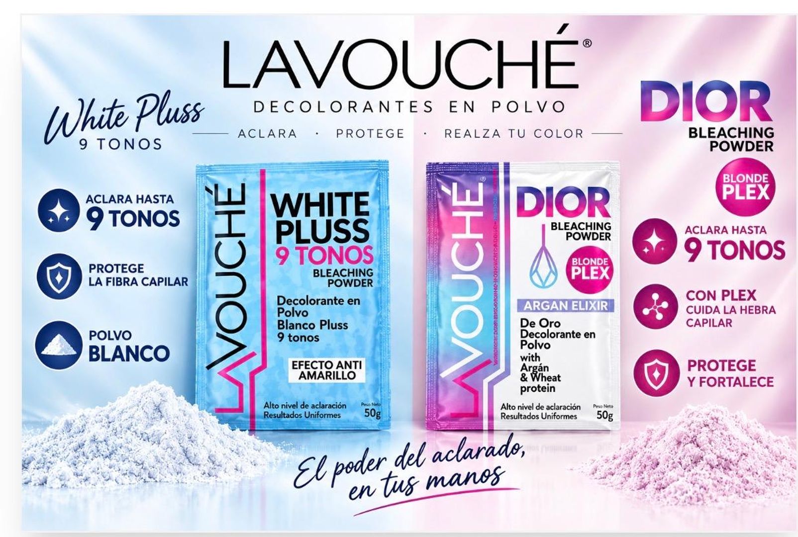 LAVOUCHE DECOLORANTE PROFESIONAL  9 TONOS 50 GRS 