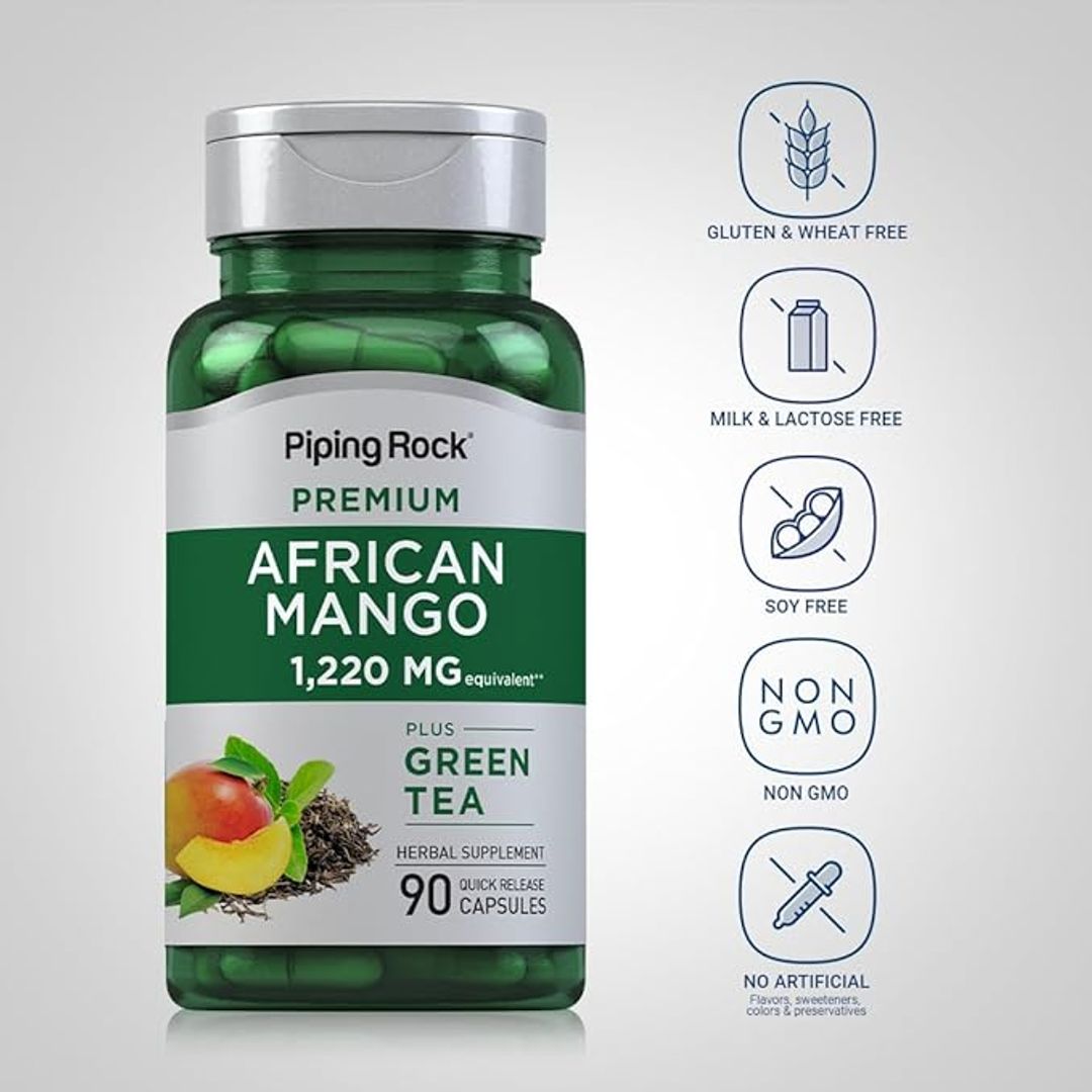 Extracto semilla de mango africano 1220 mg 90 cápsulas con té verde pipinrock