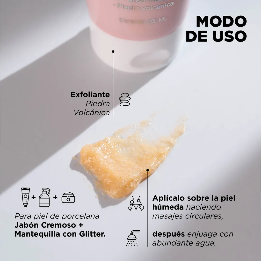 EXFOLIANTE ROSA MOSQUETA Y PIEDRA VOLCANICA CLICK HAIR