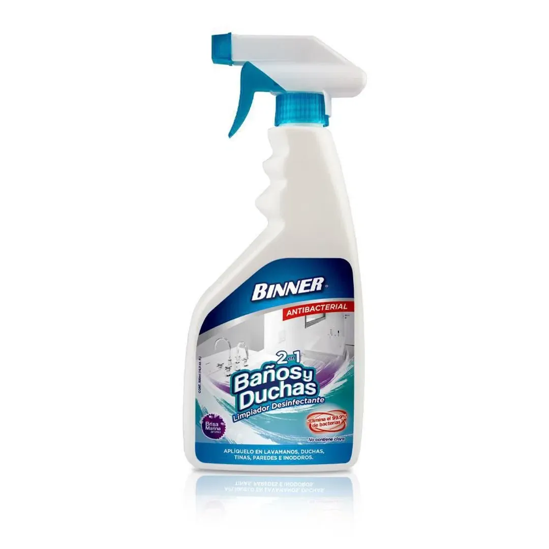 LIMPIADOR DESINFECTANTE BAÑOS Y DUCHAS BINNER X 500 ML PISTOLA