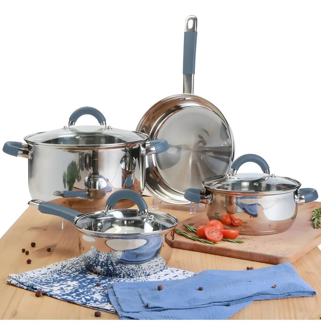BATERIA DE OLLAS HOME ELEMENTS ACERO INOXIDABLE 7 PIEZAS