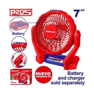 EMTOP VENTILADOR INALAM 20V 7" SUPER EMTOP - imagen 1