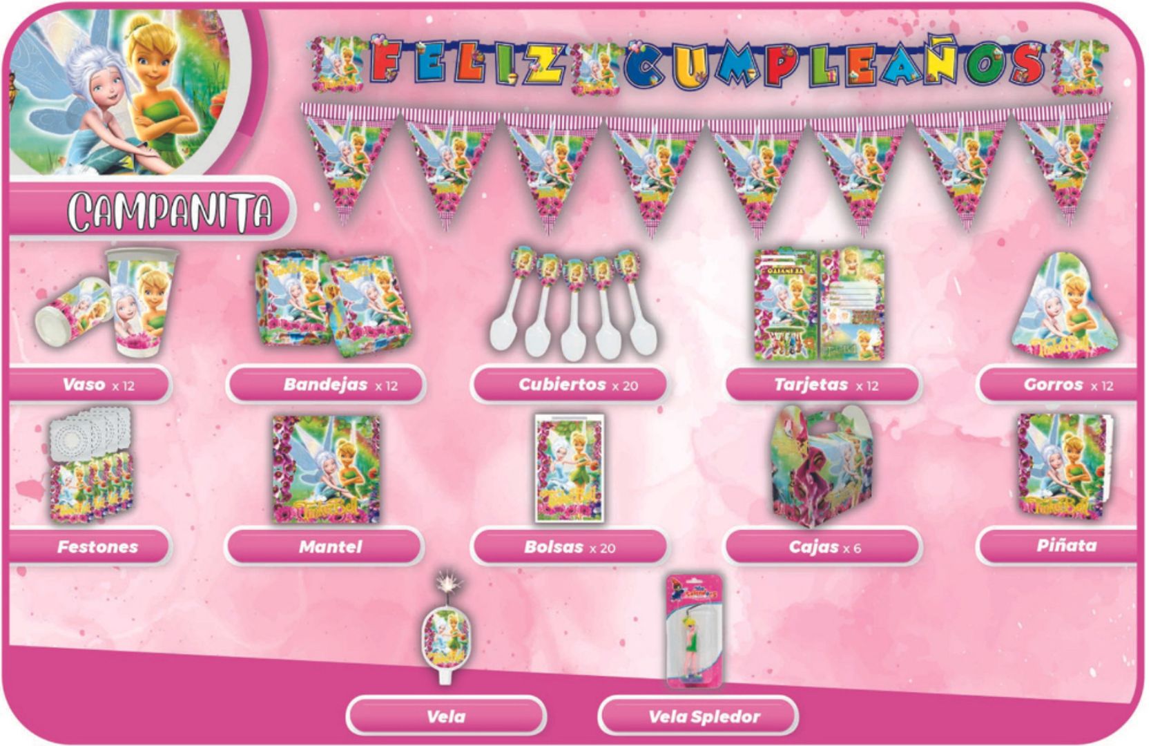 DECORACIÓN CAMPANITA ( TINKERBEL )