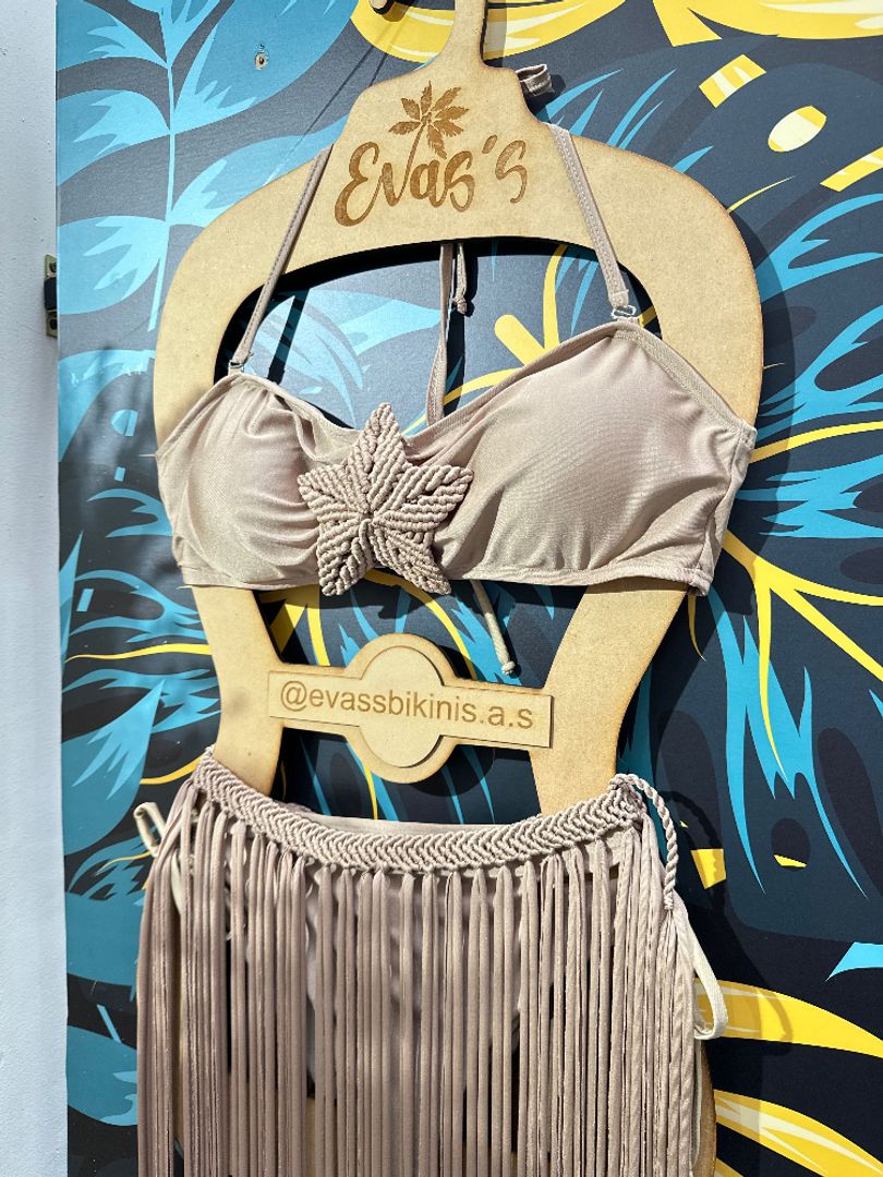 Set Amelia + falda macramé dorado 