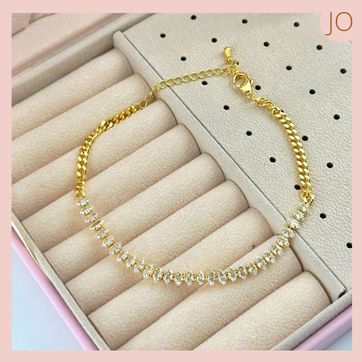 Imagen del producto TOBILLERA RODIO CAPSULAS CIRCONADAS ESLABON