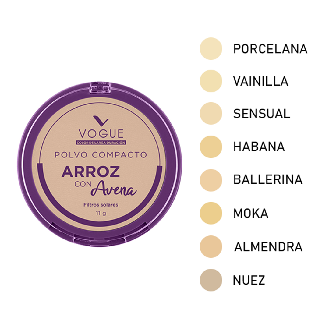 Polvo Compacto De Arroz y avena 