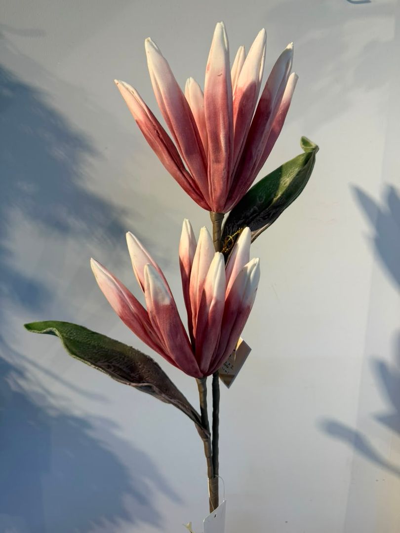 FLOR EN VARA X 2 ESPUMADO ROSA