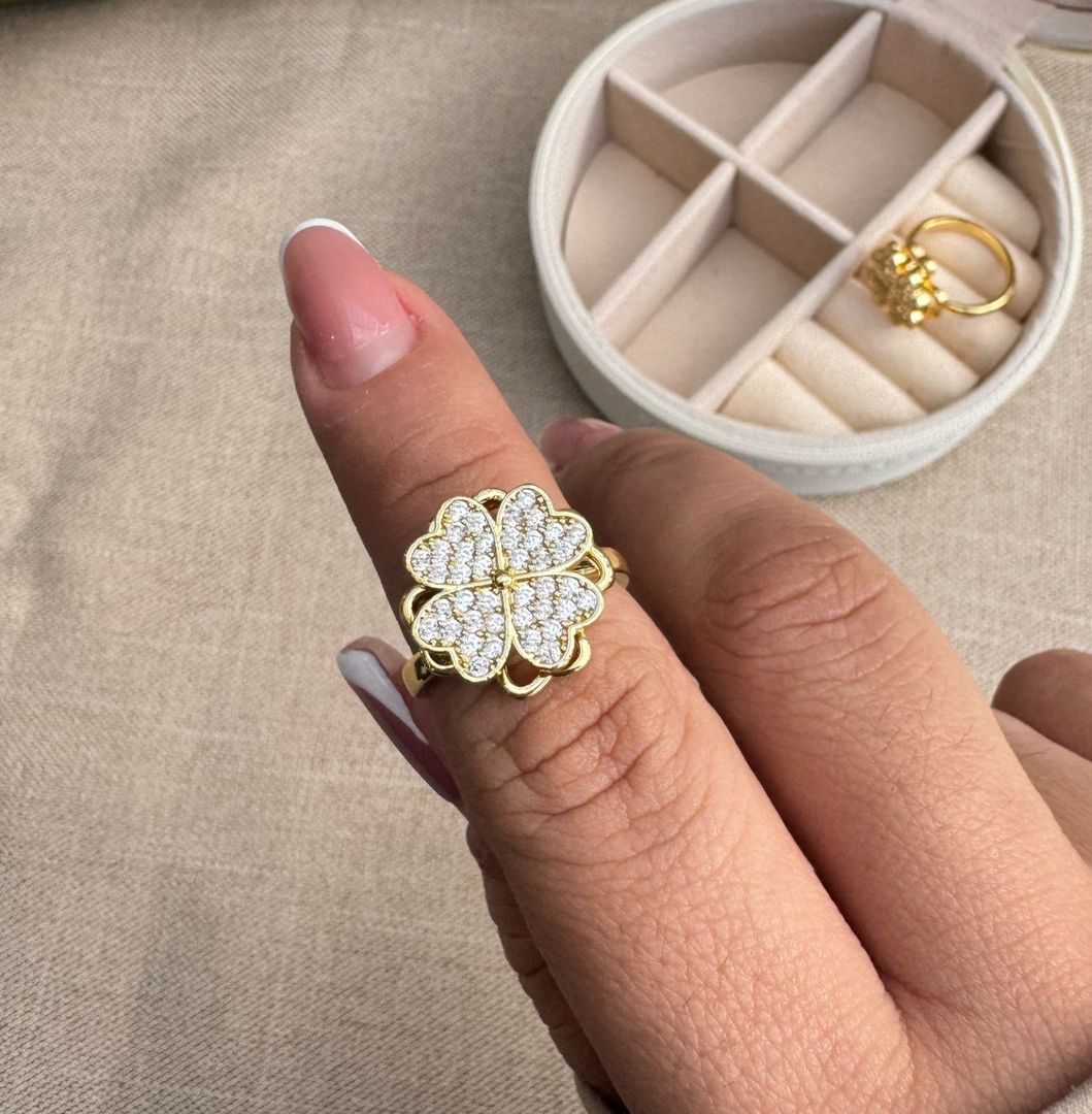 Anillo giratorio trébol 