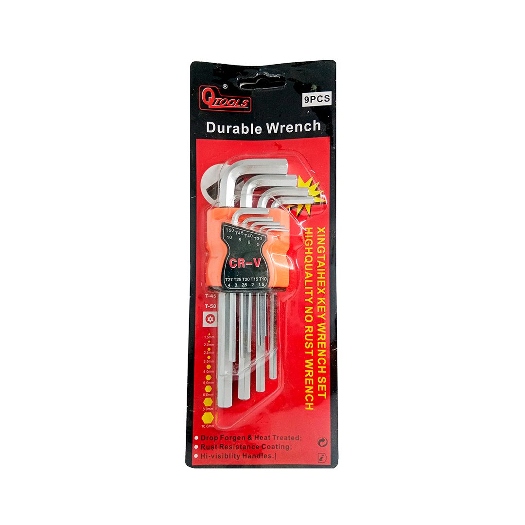 JUEGO DE LLAVE ALLEN x 9PCS LARGA SATINADA