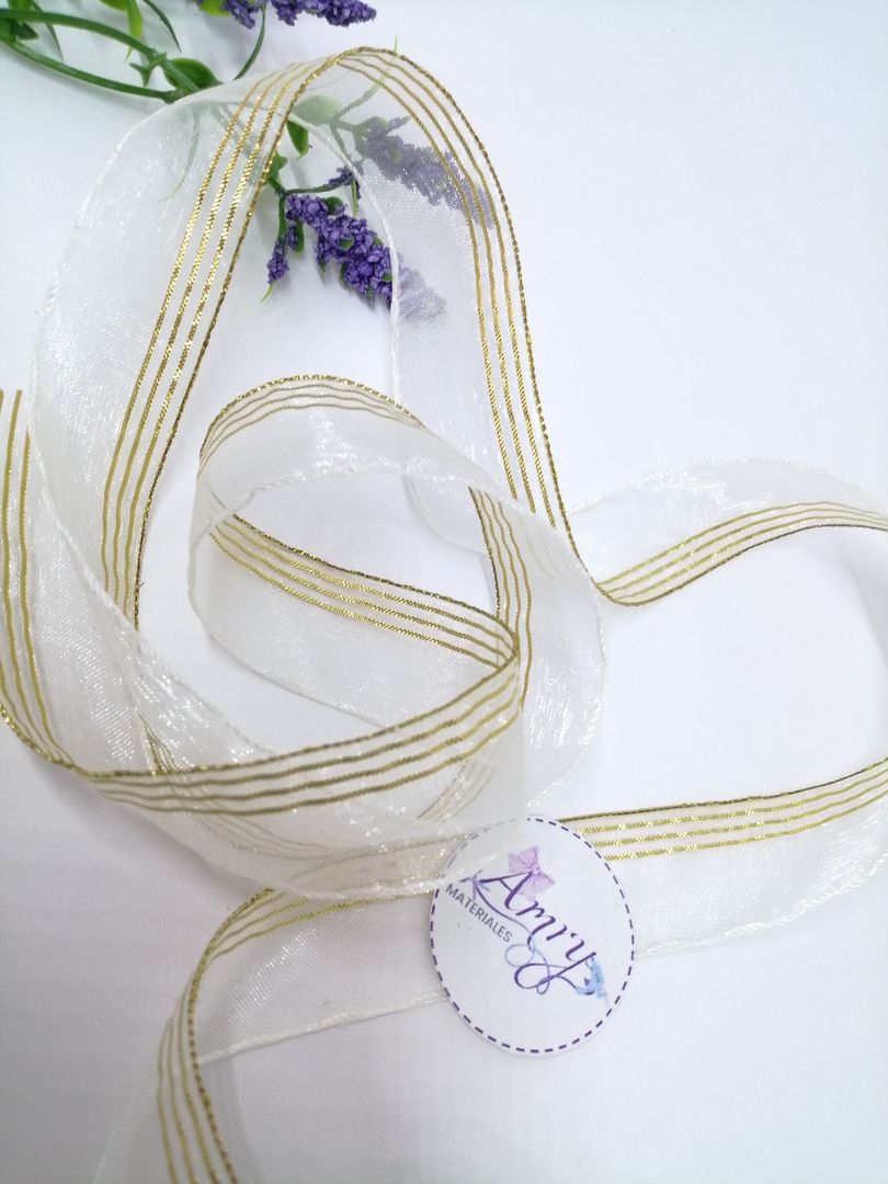 Organza 2cm con Dorado