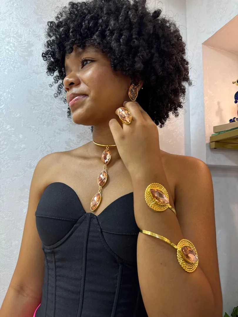 CHOKER BRONCE CRISTAL - ITIEL