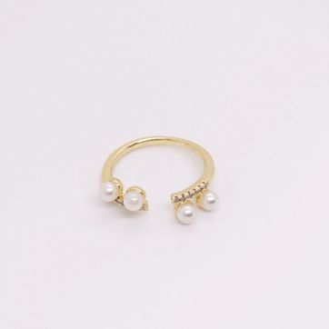 Imagen del producto ANILLO PERLAS AJUSTADO RODINADO