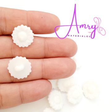 12 Flores Blancas 1.2cm Botón - imagen 1