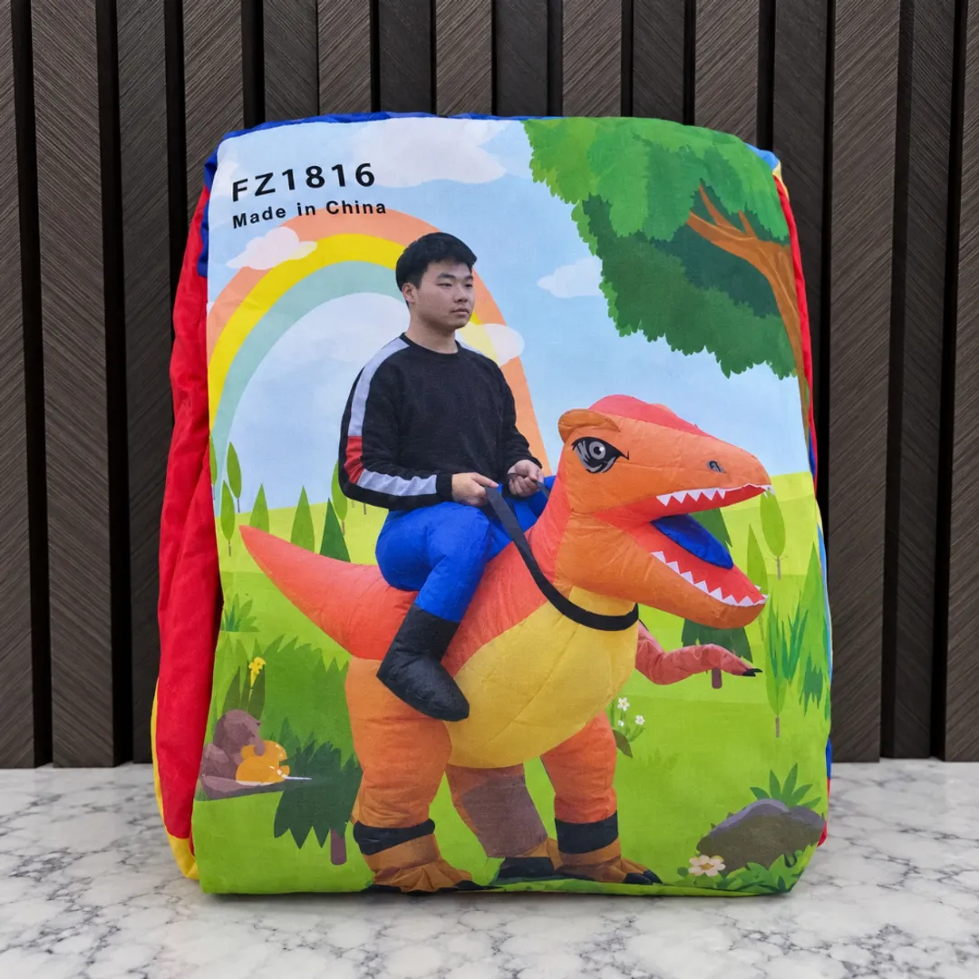DISFRAZ INFLABLE DINO MONTABLE ADULTO