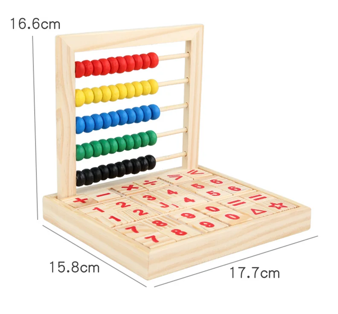 Abaco Matematico Bloques Madera Estudio Niños Abacus