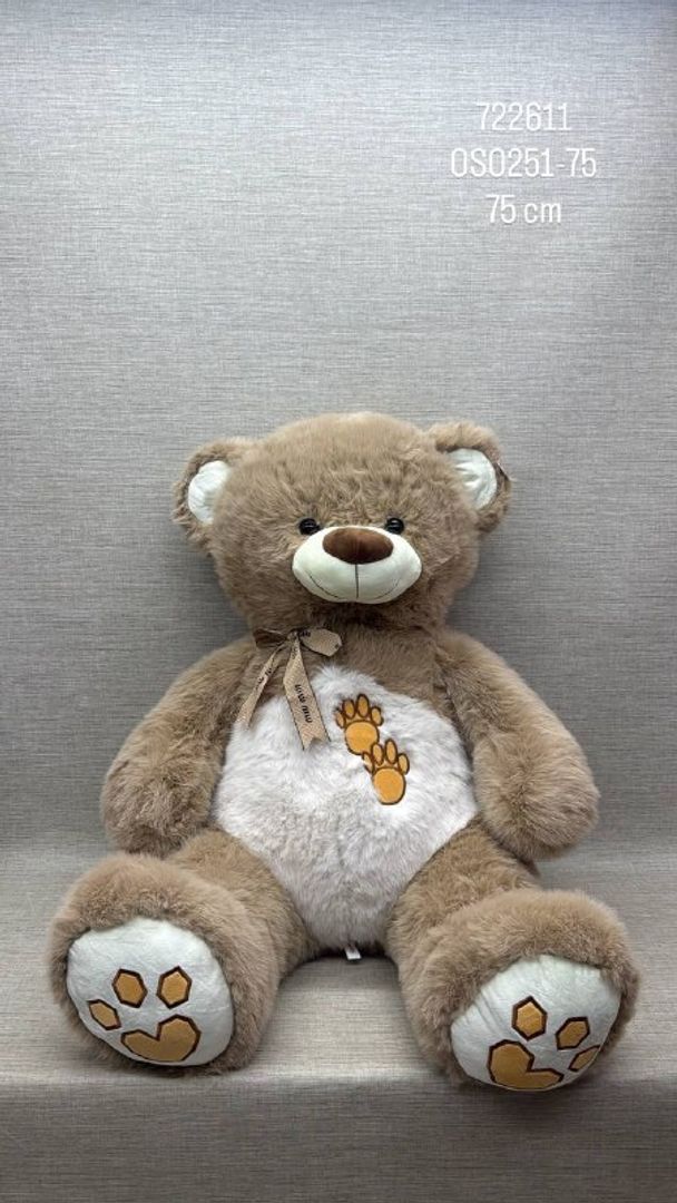 OSO BEIGE CON HUELLAS 75 CM