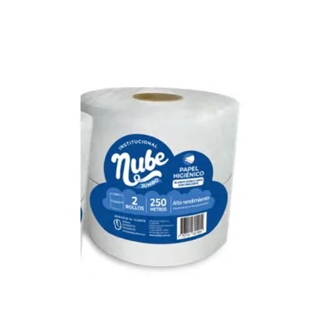  A. PAPEL HIGIÉNICO NUBE JUMBO X 2 ROLLOS X 250 MT PRECORTADO