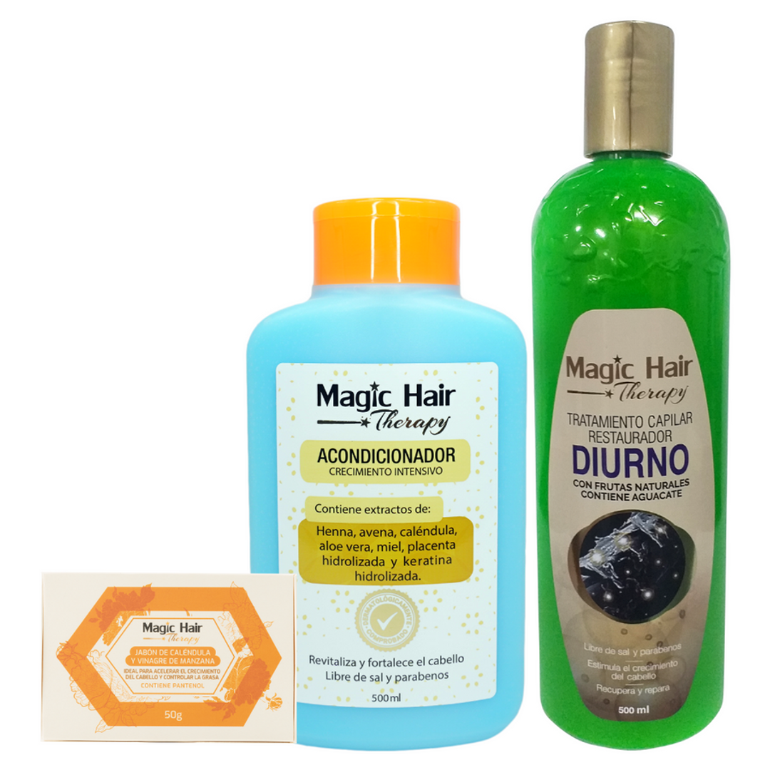 Kit crecimiento Black Magic Hair para Cabellos Grasos 
