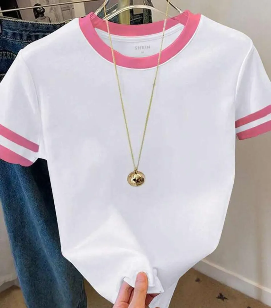 CAMISETA MANGA Y CUELLO COLOR