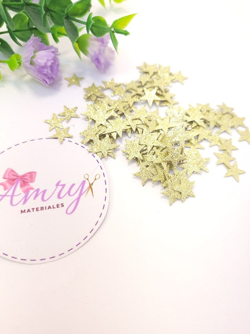 100 Estrellas 1cm Confeti glitter 