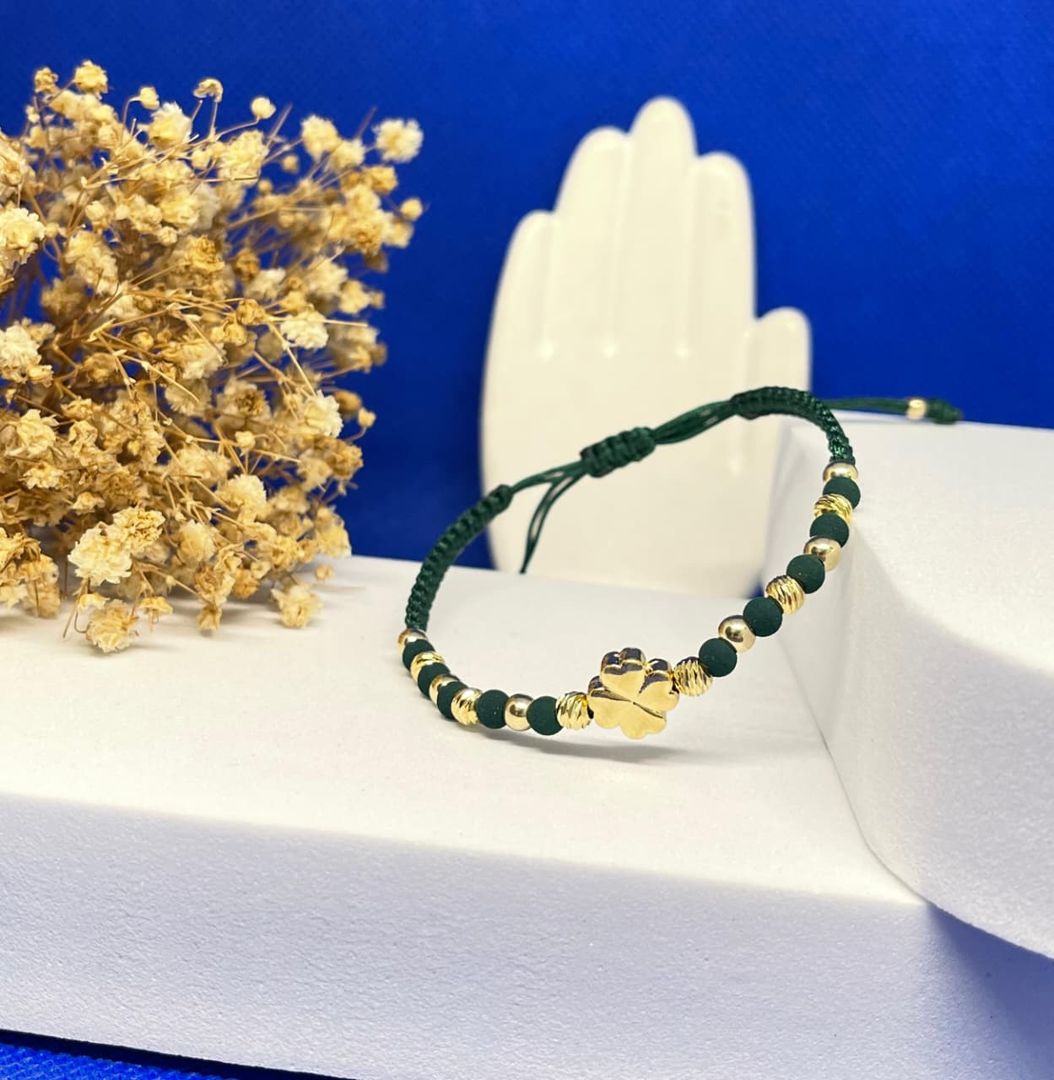 Pulsera trebol balin 4mm liso e italy