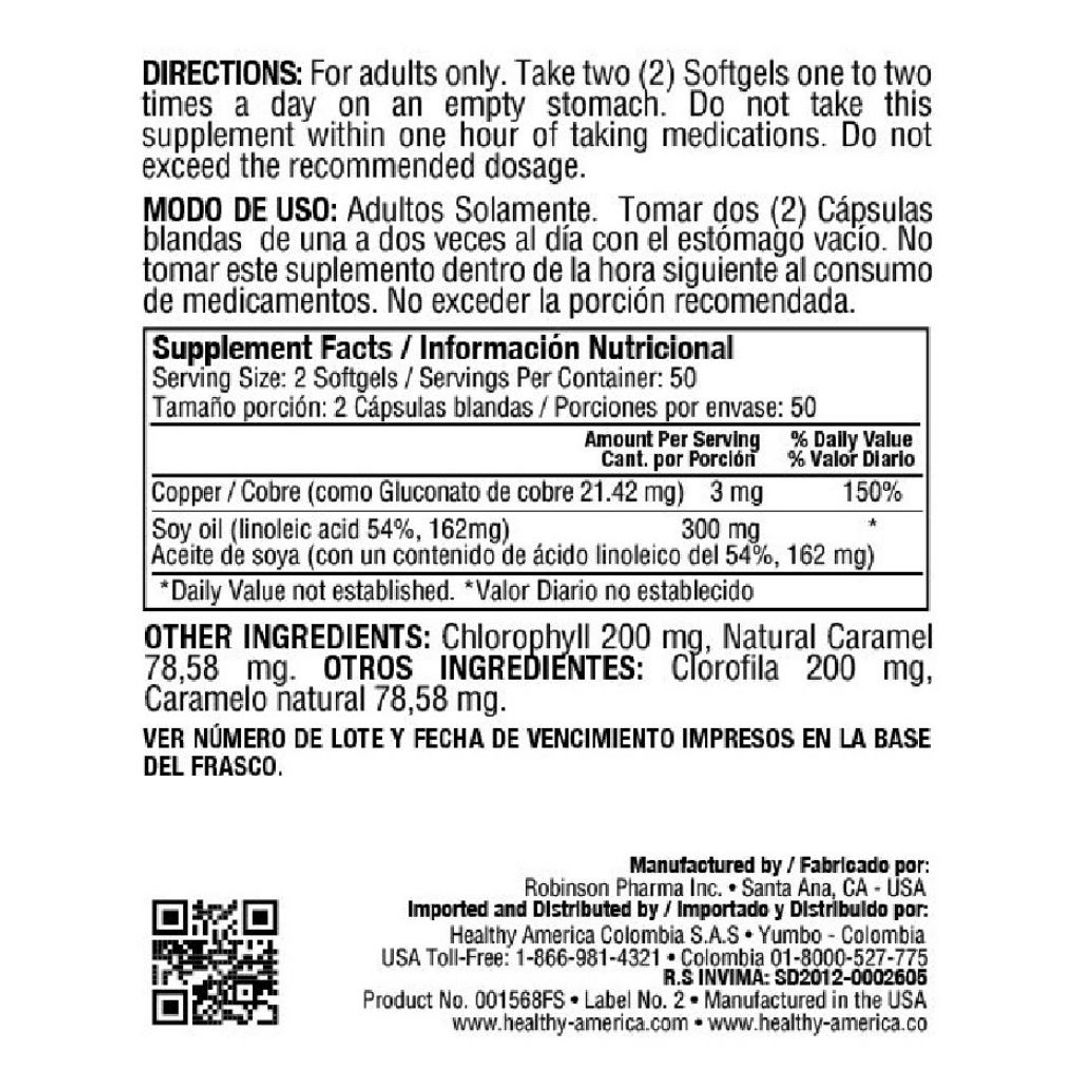 Chlophyll CLOROFILA 100 mg 100 softgel