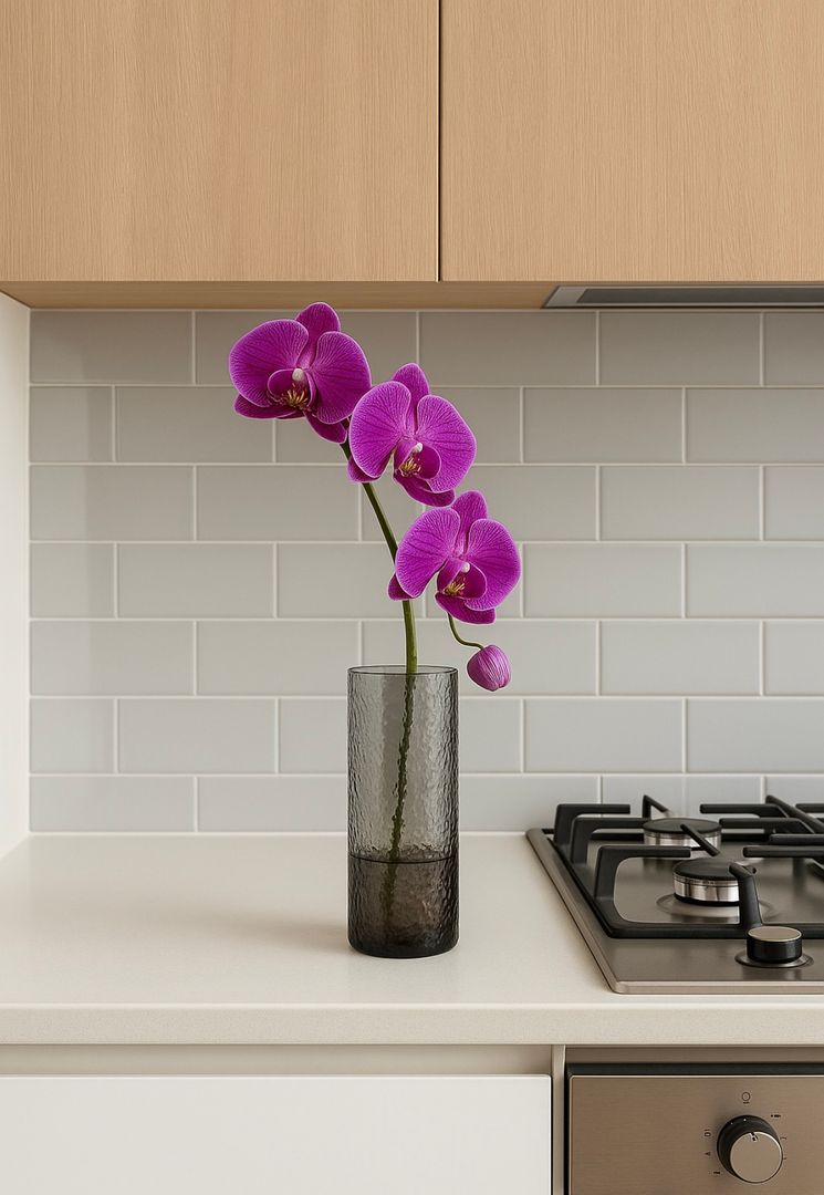 Florero Vidrio Gris Humo