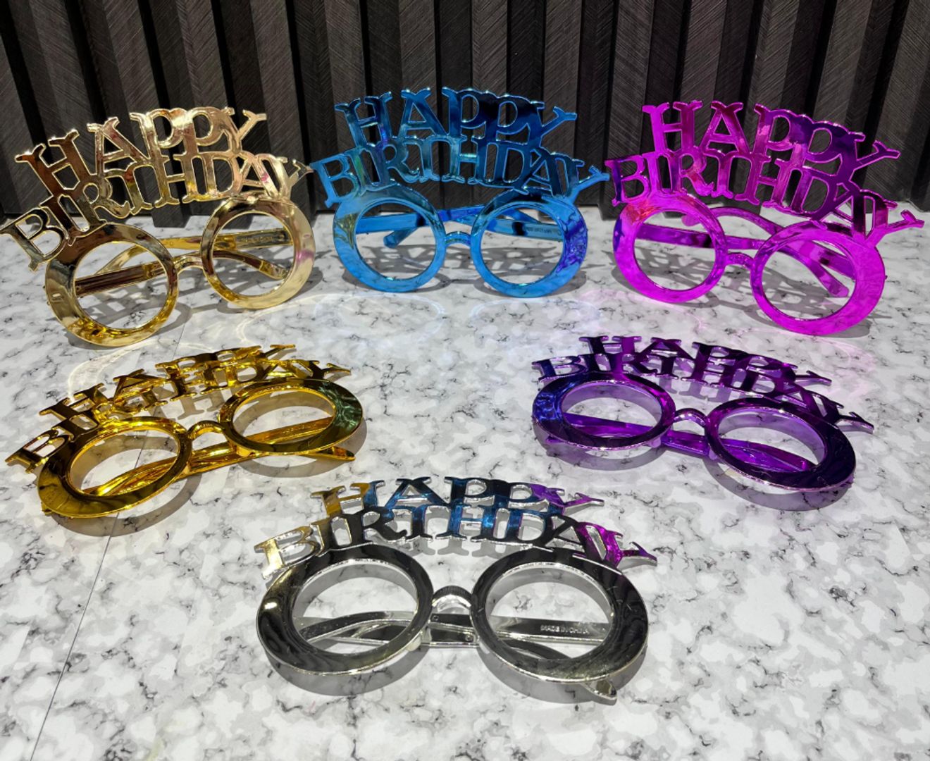 GAFA METALIZADA HAPPY BIRTHDAY X 12 UNIDADES