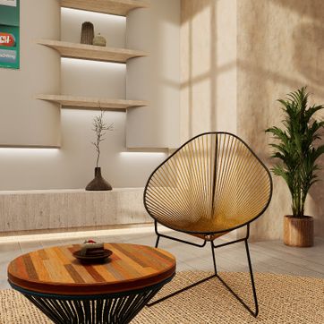 SILLA ACAPULCO Y MESA TEJIDA - imagen 1