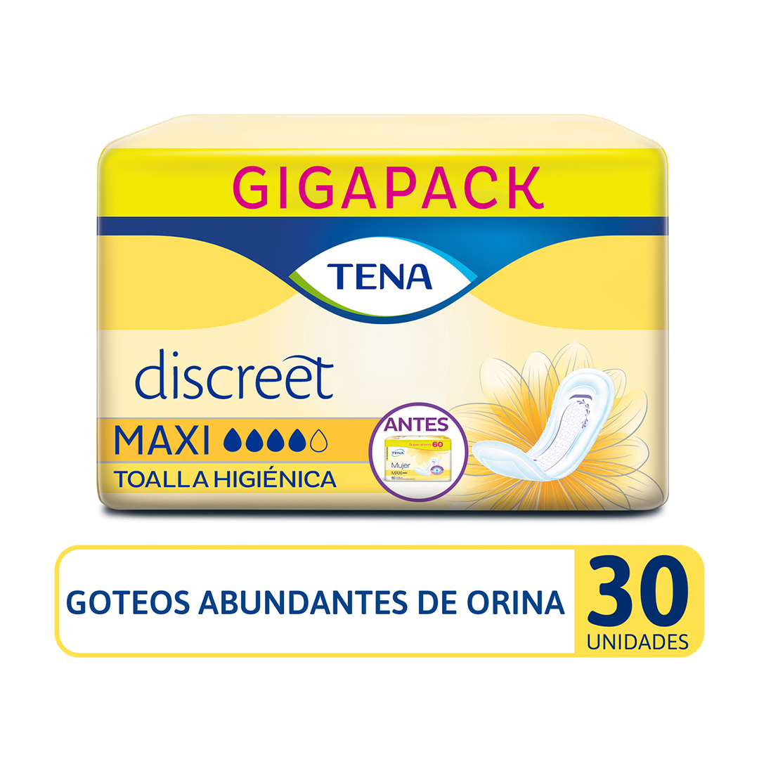 Toalla Higiénica TENA Discreet Maxi x 30 Und